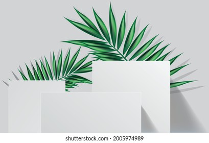 mock up of pedestal podium display stage for product cosmetic, vector illustration