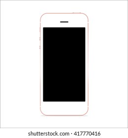 mock up phone vector design. pink and white color smartphone black screen isolated on white background. 