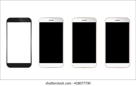 mock up phone vector design. smartphone on white background isolated.