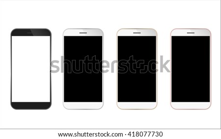 mock up phone vector design. smartphone on white background isolated.