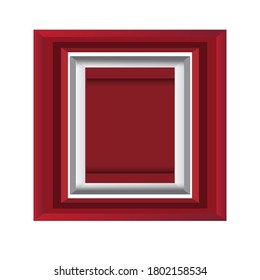 maqueta fotograma con fondo rojo, blanco
