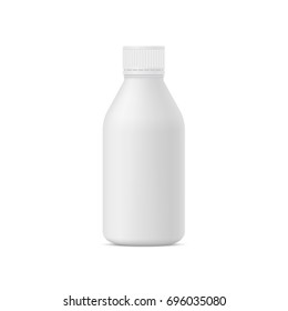 Mock up plastic bottle for milk or yogurt. Realistic, isolated vector illustration on white background.