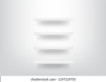 Mock up Realistic Empty Shelves for interior to Show Product with light and shadow background illustration