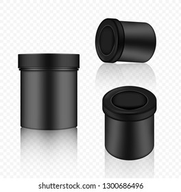 Mock up Realistic Jar Packaging Product For Cosmetic Beauty and Health Care medicine isolated on Transparent Background.
