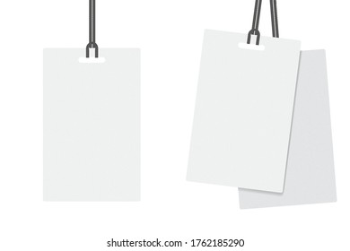 mock up realistic Paper Tag and Rope For Label, Coupon or information Card. Business and Object concept design.