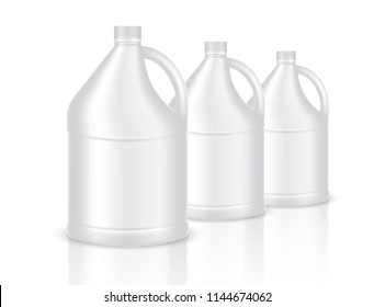 Mock up Realistic Plastic Gallon Packaging Product For Chemical Solution or Milk Bottle isolated Background.