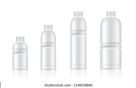 Mock up Realistic Plastic Packaging Product For Soft Drink or Water Juice Bottle isolated Background.