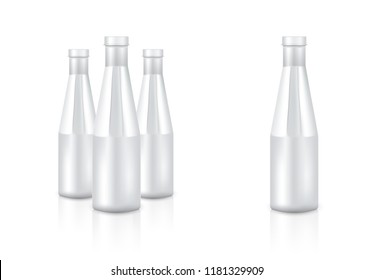 Mock up Realistic Plastic Packaging Product For Soft Drink or Water Juice Bottle isolated Background.