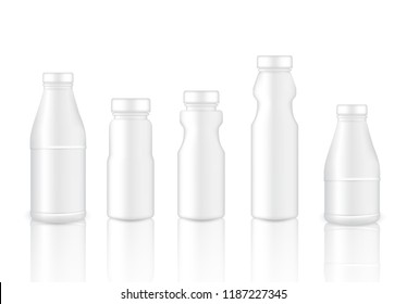Mock up Realistic Plastic Packaging Product For Milk,  Soft Drink or Water Juice Bottle isolated Background.