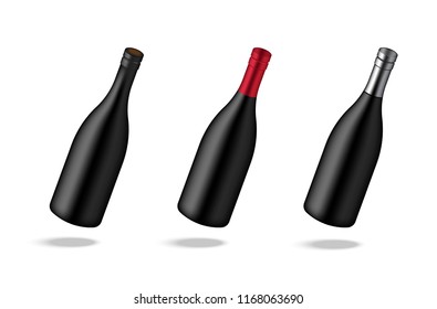 Mock up Realistic Premium Wine Or Champagne  Alcohol Bottle for Christmas Party background vector Illustration