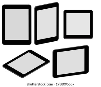 Hacer maquetas de un tablet pc realista aislado de fondo blanco.