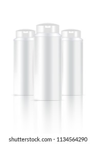 Mock up Realistic White Cosmetic Bottles Set Background Illustration