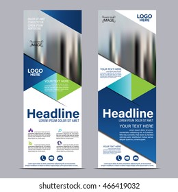 Mock up Roll up design. flag, flyer,banner,backdrop,layout template,exhibition stand, vector illustration background. Blue geometric graphic.