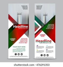 Mock up Roll up design. flag, flyer,banner,backdrop,layout template,exhibition stand, vector illustration background. Red Christmas geometric graphic.