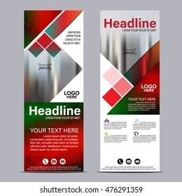 Mock up Roll up design. flag, flyer,banner,backdrop,layout template,exhibition stand, vector illustration background. Red Christmas geometric graphic.
