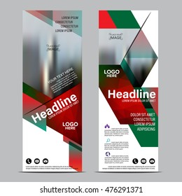 Mock up Roll up design. flag, flyer,banner,backdrop,layout template,exhibition stand, vector illustration background. Red Christmas geometric graphic.