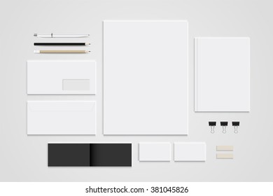 Mock up set business brand template of stationery. vector design