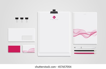 Mock up set business brand template of stationery. vector design.