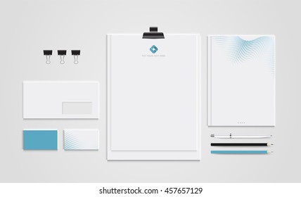 Mock up set business brand template of stationery. vector design.