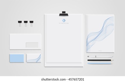 Mock up set business brand template of stationery. vector design.