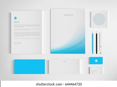 Mock up set business brand template of stationery. vector design.