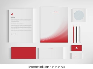 Mock Up Set Business Brand Template Of Stationery. Vector Design.