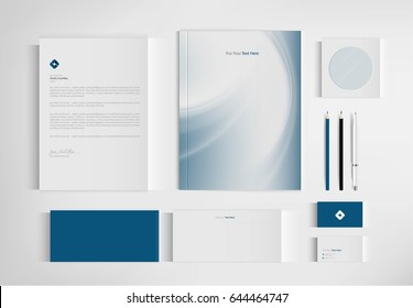 Mock up set business brand template of stationery. vector design.