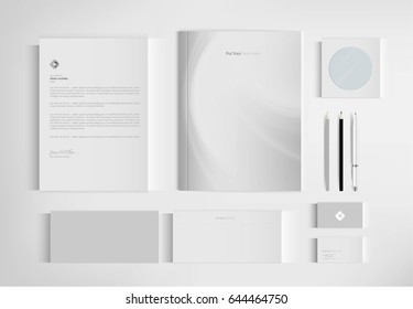 Mock up set business brand template of stationery. vector design.