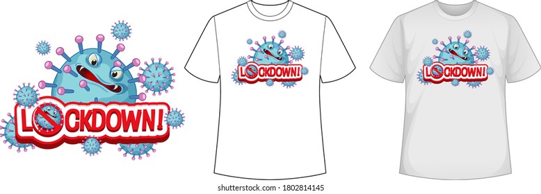 Mock up shirt with coronavirus icon illustration