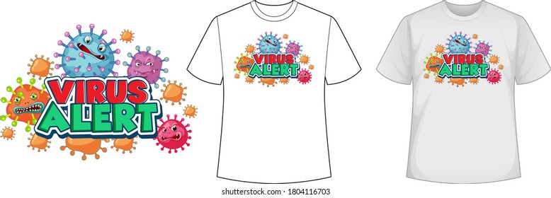 Mock up shirt with coronavirus icon illustration