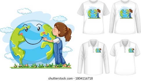 Mock up shirt hugging the heart illustration
