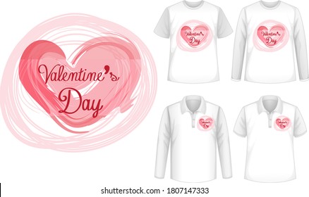 Mock up shirt with valentine's day icon illustration