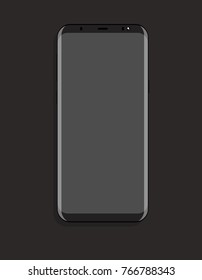 Mock up smartphone with gray screen vector flat illustration design cell concept realistic