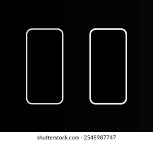 Iconos de la pantalla del smartphone (relleno sólido) en negro. Vector de la maqueta simple del smartphone para la publicidad.	