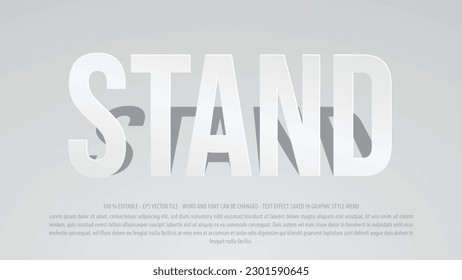 Mock up stand 3d editable text effect premium vector