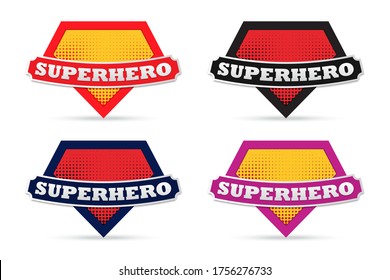 Mock up of super hero sign. Set of superhero logo template. Collection of superhero logo. Vector logo of superhero