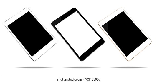 mock up tablet 3 color isolated on white vector design