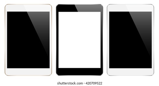 mock up tablet blank screen isolated on white vector design