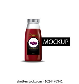 mock up template bottle of oil  syrup  beverage  glass bottle realist
