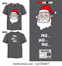 mock up tshirt design with cartoon santa vector