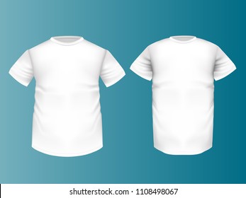 Mock up t-shirt vector realistic big size XXL white color. Mockup isolate.