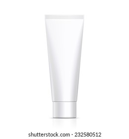  Mock Up Tube Of Cream Or Gel Grayscale White Clean. Ready For Your Design. Product Packing Vector EPS10