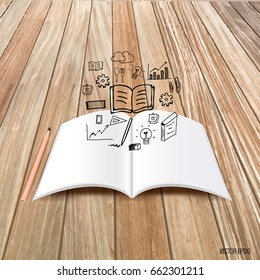 Maquillaje, libro, catálogo, revistas con nube de aplicación. Ilustración vectorial.