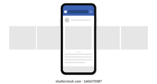 Mock Up. Social Network. Interface Carousel. Vector Illustration