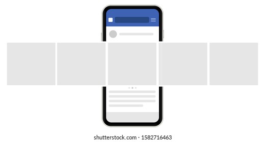 Mock up, template. Social network post. Interface carousel.