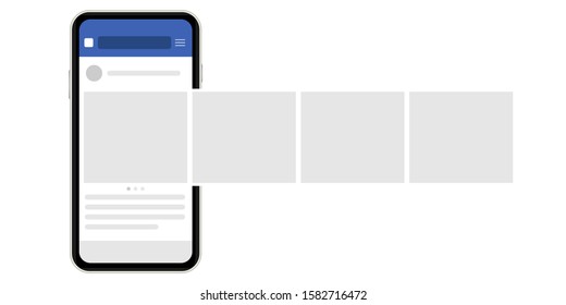 Schauen Sie nach, Vorlage. Social Network Post. Schnittstellenkarussell.