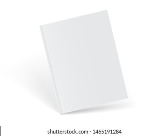 mock up vector white magazine standing on white background 