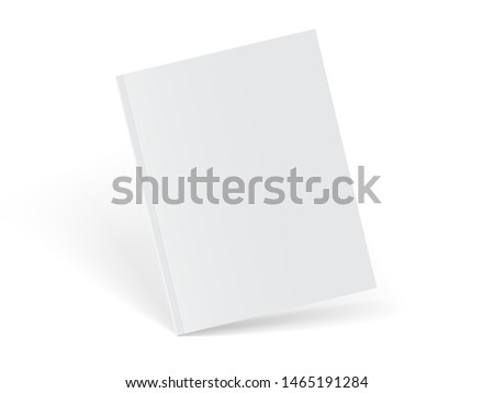mock up vector white magazine standing on white background 