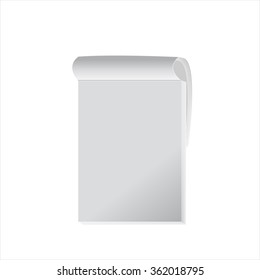 Mock up of White Opened Notebook on White Background