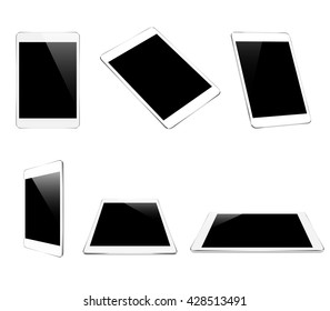 Mock Up White Tablet Isolated On White Vector Design